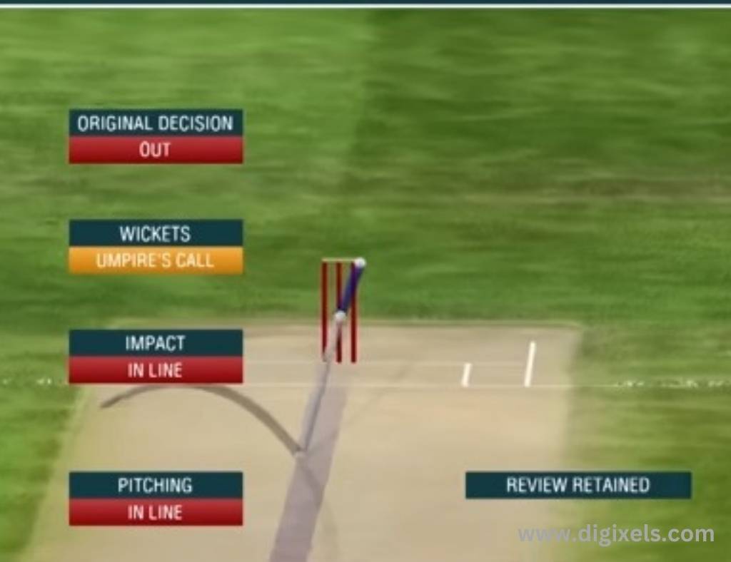 Cricket images of review retrained image, ball hitting wicket