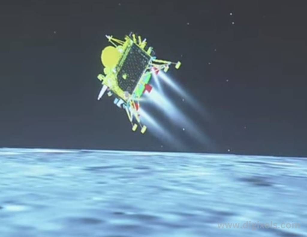 Footage of chandrayaan 3 image, chandrayaan 3 reaching on the Moon.