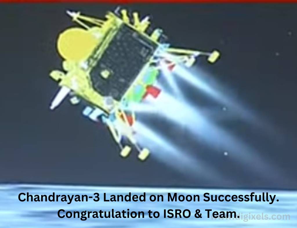 Chandrayaan 3 images, the rocket is almost ready to land on the Moon, its fires are coming out from four dimension, it's turning towards the Moon for landing.