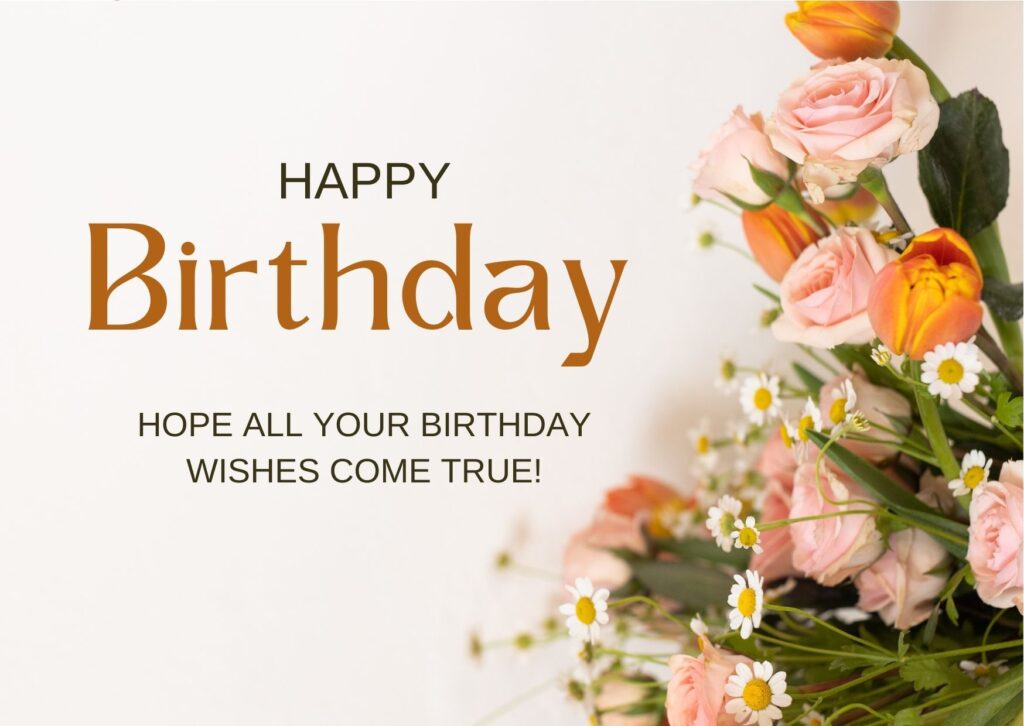 Happy Birthday Image vector design. Happy birthday text with celebrating elements flowers for birth day celebration greeting card decoration. stock illustration. 