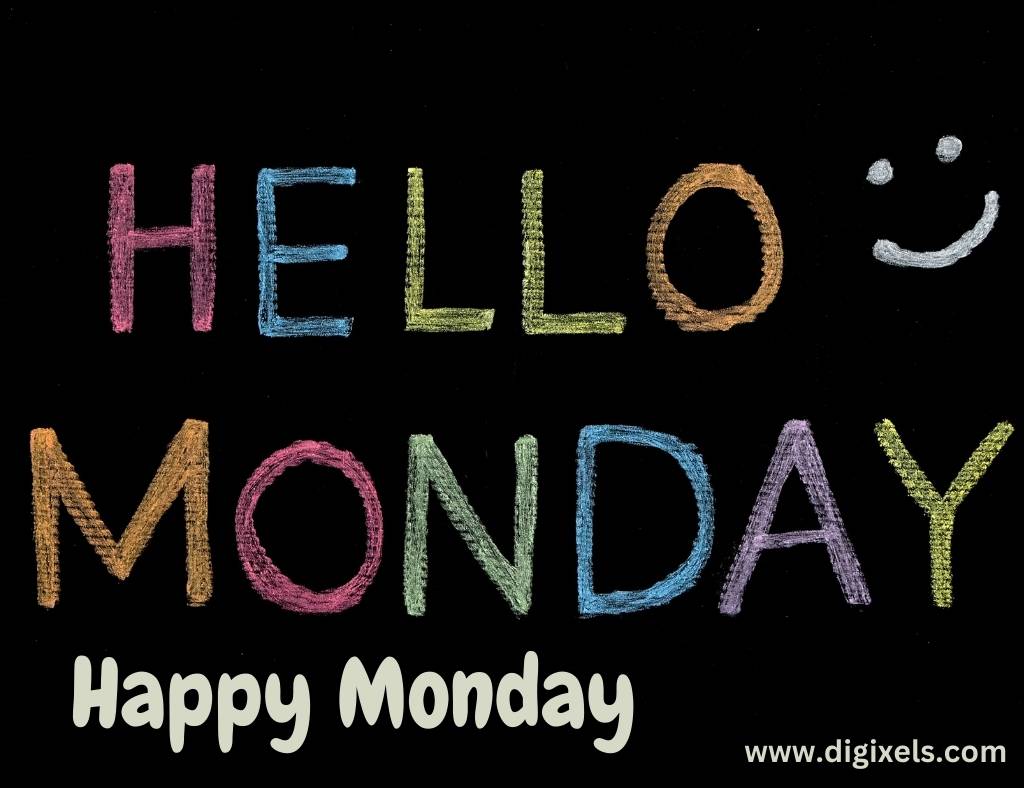 Happy Monday images with text, face icon