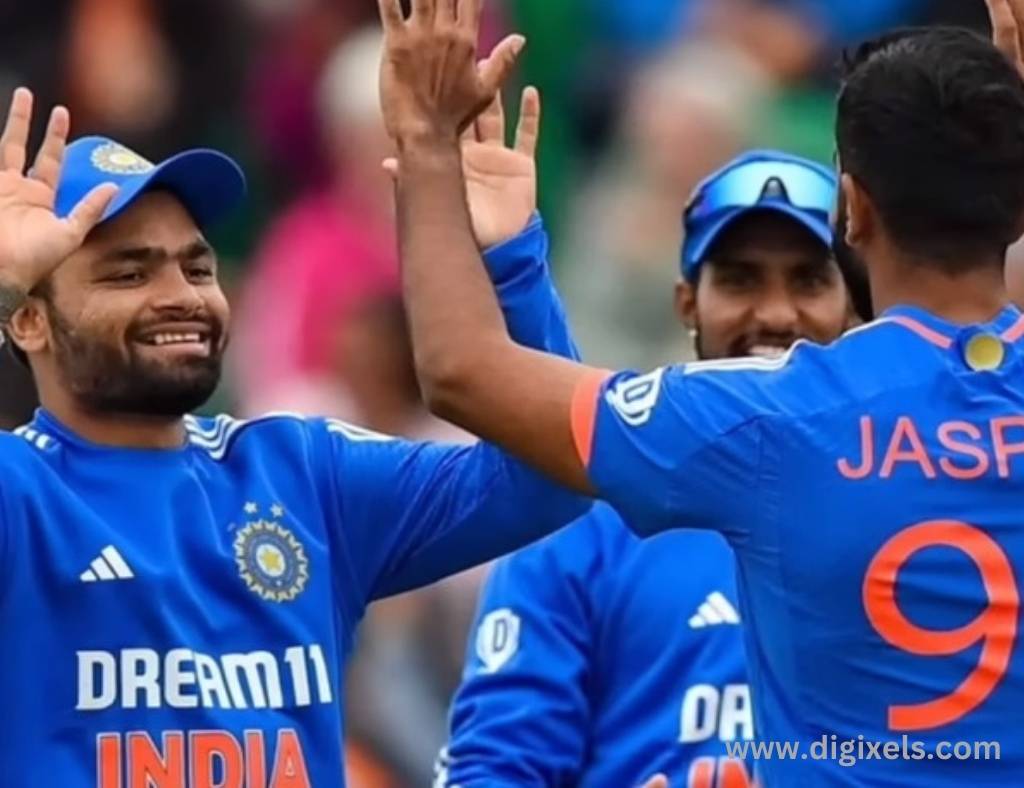 Cricket images of India team celebrating