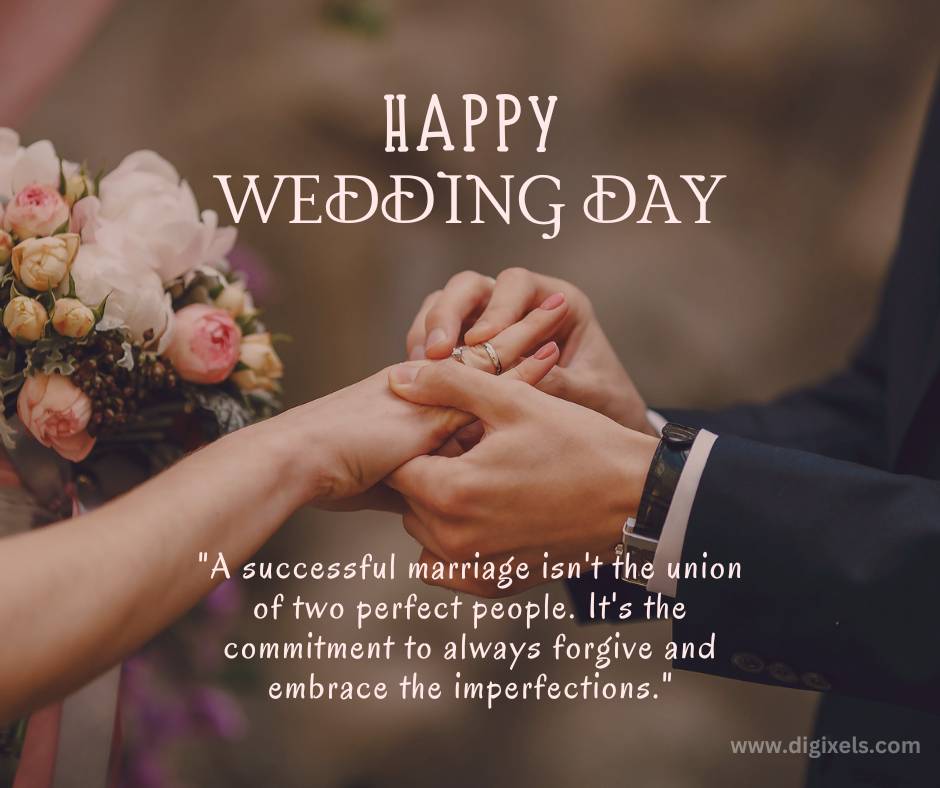 Happy anniversary images with flowers, text, quotes, bride and bridegroom holding hands and putting finger ring, free download.