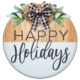 Happy Holidays Round Sign Design for Ornament