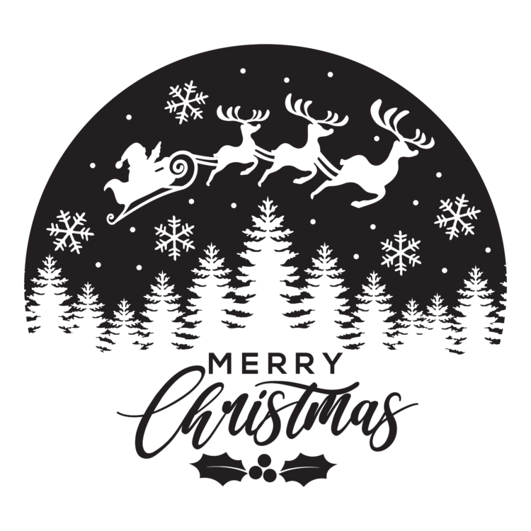 Merry Christmas Sky Round Sign Design