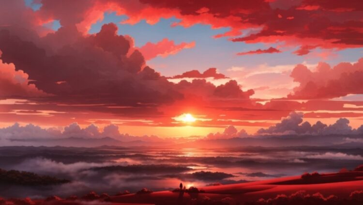 Background Image with Sunset Cloud