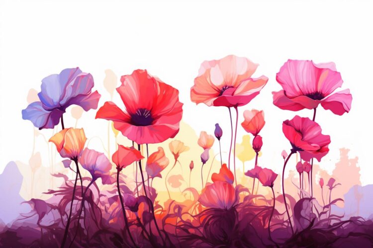 creative art poppy flower background