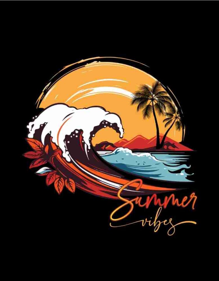 Summer Vibes Graphic T-shirt Design