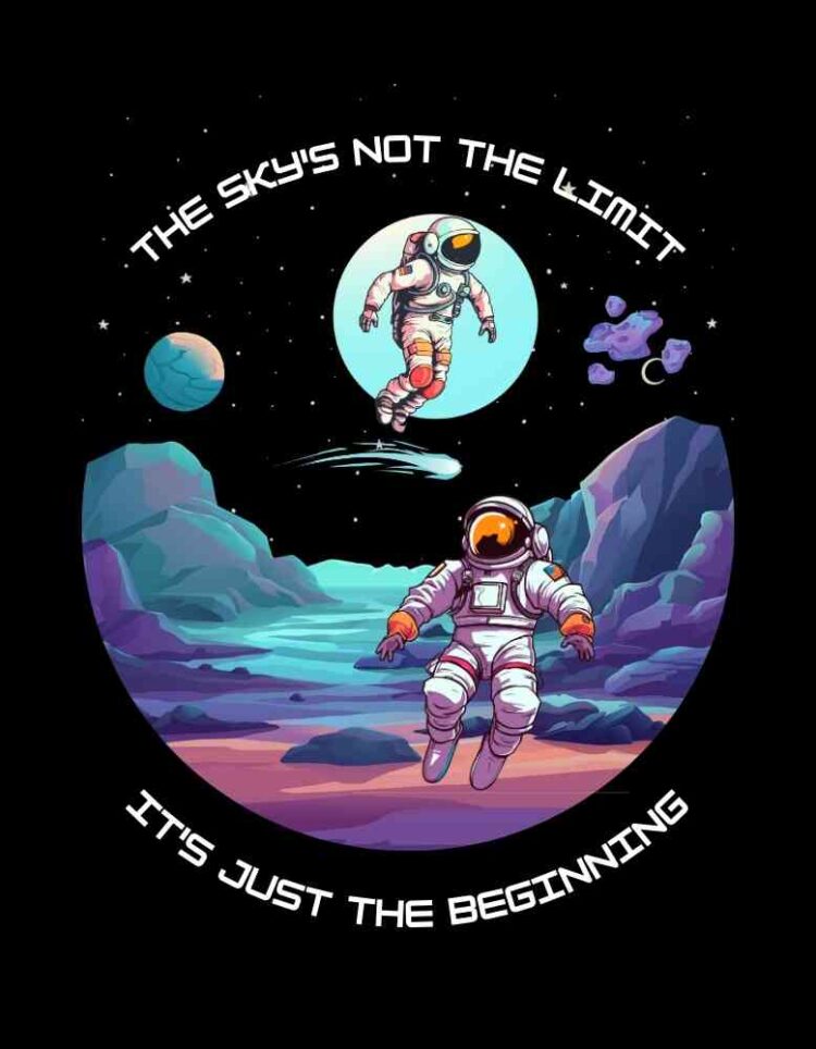 Astronaut Illustrative Graphic T-shirt Design