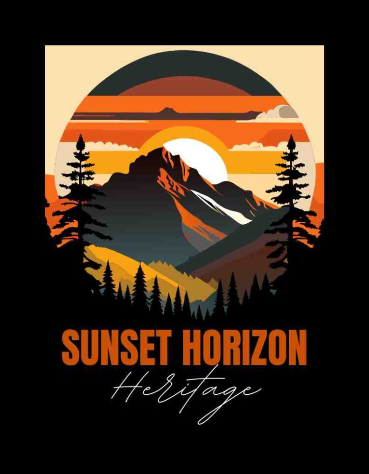 Sunset Horizontal Graphics Design