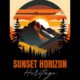 Retro Sunset Horizontal Graphics Design