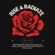 Rise and Radiate Red Rose Graphic Design