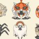 Halloween Printable Stickers Bundle with 12 PNG