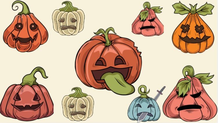 Halloween Pumpkin Character Stickers