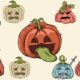 Spooky Halloween Pumpkin Character Stickers