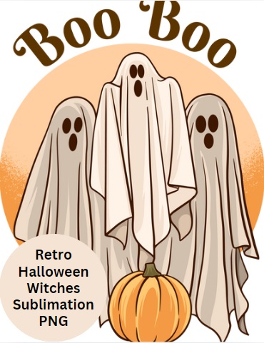 Retro Halloween Graphics Sublimation PNG