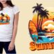 Beautiful Summer Vibe Graphic Design for T-Shirt